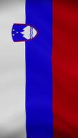 Slovenia Waving Flag in Vertical Orientation. Realistic Flag Animation. Seamless Loop Background. video