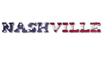 Nashville Text with USA Flag Waving Inside. Seamless Loop Animation on Transparent Background. video
