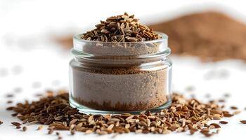 Cumin Seed in Jar Spice Ingredient photo