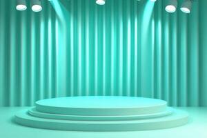 stage with spotlight and stage lights photo