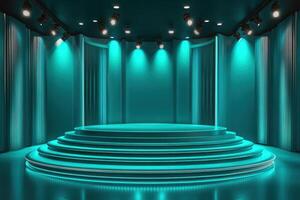 stage with lights and stage background photo
