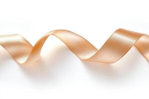 a gold ribbon on a white background photo