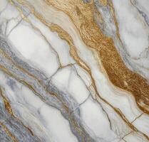 A close up of a marble wall with gold and white paint photo