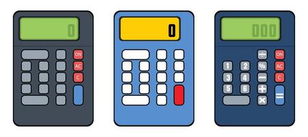 Three Different Calculators Illustration vector