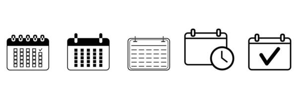 Calendar Icons Set Scheduling and Task Management vector