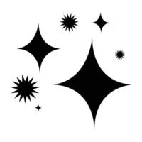 Black Starburst Sparkle Design Element vector