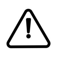 Black Triangle Warning Sign with Exclamation Mark vector
