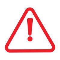 Red Triangle Warning Sign with Exclamation Mark vector