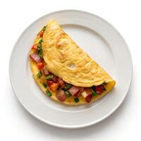 Delicious Omelet Stuffed with Vegetables and Bacon photo
