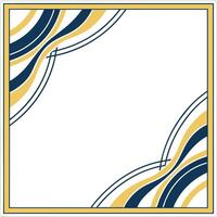 Elegant frame design with navy and gold curved lines creating an aesthetic border vector