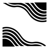 Abstract monochrome wavy lines graphic design element corner borders for invitations and decor vector