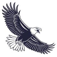 Soaring eagle illustration majestic bird design isolated on white background vector