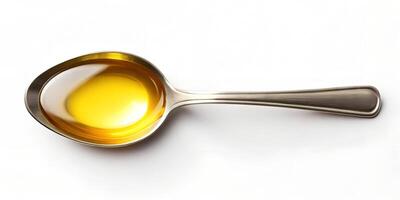 Rustic Spoon with Cooked Goulash on White Background photo