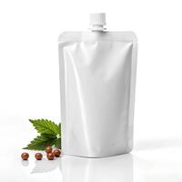 Spouted Pouch with Hazelnut Paste Isolated photo