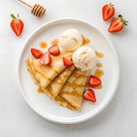 pancakes with strawberries photo