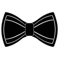Isolated elegant black bow tie graphic for formal events design vector