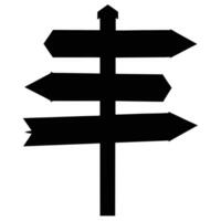 Silhouette of a directional signpost with arrows pointing in different directions indicating choices vector