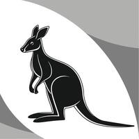 Elegant kangaroo silhouette illustration isolated on white background for graphic design vector