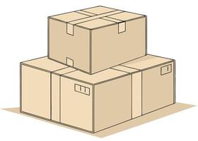 Stack of sealed cardboard boxes illustration for moving and storage vector