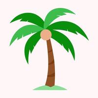 Lush Green Palm Tree Tropical Paradise Simple Design vector
