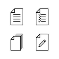 Document icon set. File icon set. File icon. Edit file icon. vector