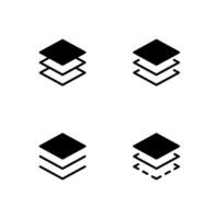 Layer icon set. Three layer icon. Icon set. vector