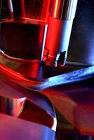 Vertical view of Conceptual image of the industrial machine with spectacular colors photo