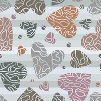 Pastel Seamless Pattern with Hearts and Striped Background vector