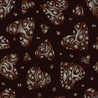 Seamless Chocolate Pattern with Creamy Gradient Hearts vector