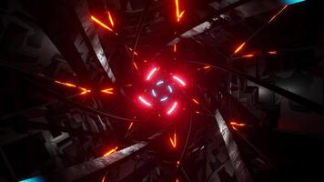 Red and blue abstract design with lines and shapes. Loop animation video