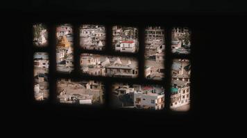 View of Leh Through Window Grid video