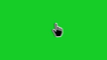 Hand gesture cursor Mouse click green screen, Animated symbol of arrow cursor. Mouse click symbol with spark. cursor click and pointer. video