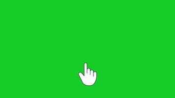 2d animation finger gesture cursor Mouse click green screen, Animated symbol of arrow cursor. Mouse click symbol with spark. cursor click and pointer. video