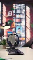 Vertical Office desktop setup includes monitors displaying terminal interfaces and AI systems. The self learning model showcases deep learning innovations and modern computing technologies. video