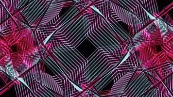 Continuously pulsating abstract background of multicolored lines. video