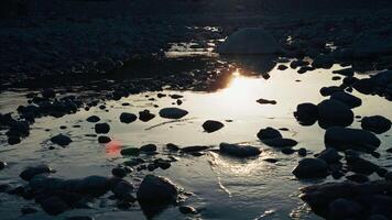 Sun Reflected In A Small Stream Of Water In Sicily Nature video