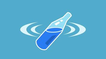 A cool-toned bottle floats in blue water with ripples, representing freshness, hydration, or product placement visuals video