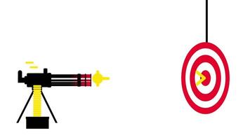 A playful animated cannon shoots toward a red bullseye target, ideal for gamified, goal-setting, or action-oriented visuals in content video