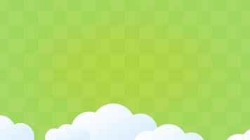 Soft green checkered background with white clouds along the bottom edge, a simple and fresh style for versatile media content video
