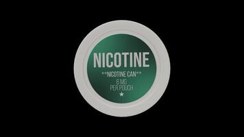 Nicotine Pouch Tin Rotating on a Transparent Background. Seamless Loop. 4K video