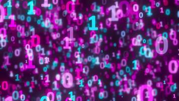 Blue and purples binary code video