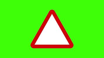 A green background with a red triangle on it video