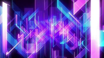Abstract scene of futuristic cyber world, sci-fi glowing grid, technology glowing surface, neon night scene, digital scientific background 4K animation, seamless loop, virtual reality concept. video