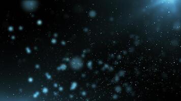Cinematic background with bright dust particles on light dark background. seamless loop video