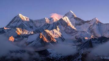 A mountain range is seen in the distance photo