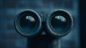 Rustic Vintage Binoculars with Urban Reflections photo