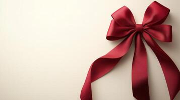 Elegant Red Bow on a Minimalist Background photo