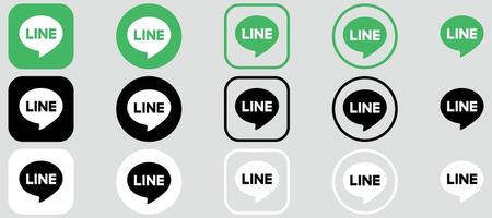 Line Logo Mega Bundle Icon Set, Line App, Editable SVG,, Transparent Background, Premium Social Media Design for Digital Download vector