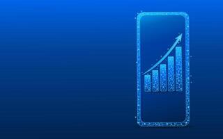 Abstract graph with arrow on smartphone screen vector