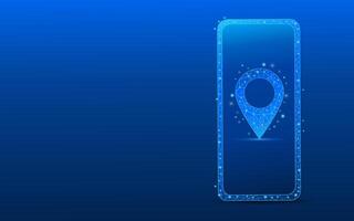 abstract digital location from smartphone screen vector